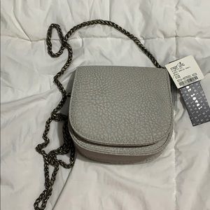 NEW grey cross body bag with chain strap